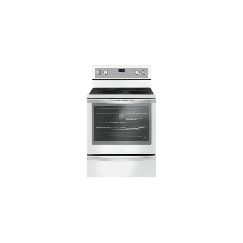 Cuisinière en Vitrocéramique de 30 po. Whirlpool 6.4 pi.cu avec 5 brûleurs en Blanc YWFE745H0FH