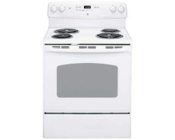 30” Spiral range. GE 5 cu.ft. with 4 burners in White JCBP240DMWW