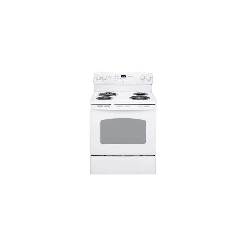 30” Spiral range. GE 5 cu.ft. with 4 burners in White JCBP240DMWW
