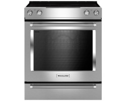 Cuisinière en Vitrocéramique de 30 po. KitchenAid 6.4 pi.cu avec 5 brûleurs en Inox YKSEG700ESS