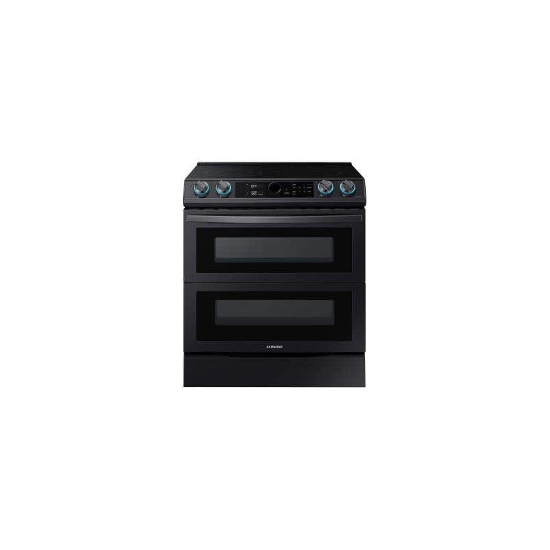 Cuisinière en Vitrocéramique de 30 po. Samsung 6.3 pi.cu avec 5 brûleurs en Inox Noir NE63T8751SG