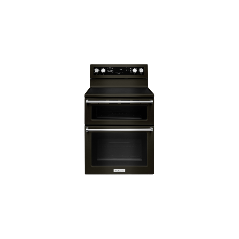 30-inch Vitroceramic Range. KitchenAid 2.5 cu. ft. with 5 burners in Black Stainless Steel YKFED500EBS