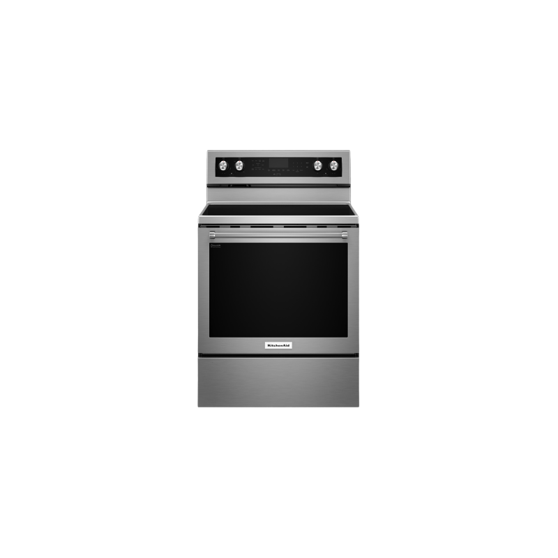 Cuisinière en Vitrocéramique de 30 po. KitchenAid 6.4 pi.cu avec 5 brûleurs en Inox YKFEG500ESS