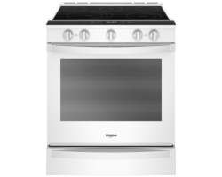 Cuisinière en Vitrocéramique de 30 po. Whirlpool 6.4 pi.cu avec 5 brûleurs en Blanc YWEE750H0HW