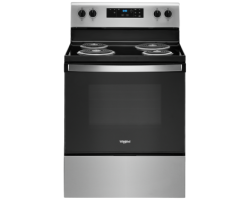 30” Spiral range. Whirlpool 4.8 cu. ft. with 4 stainless steel burners YWFC315S0JS