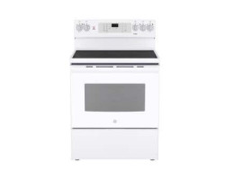 Electric Range, 30 in., 5.0 cu. ft., with Self-Cleaning Convection Oven, 5 Burners, White, GE JCB840DVWW
