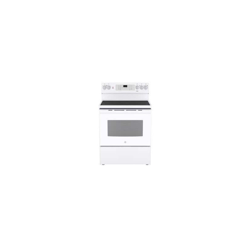 Electric Range, 30 in., 5.0 cu. ft., with Self-Cleaning Convection Oven, 5 Burners, White, GE JCB840DVWW