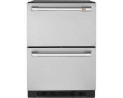 Double refrigerator drawer, built-in under counter, 5.7 ft. cu. 24 in., stainless steel GE Café CDE06RP2NS1