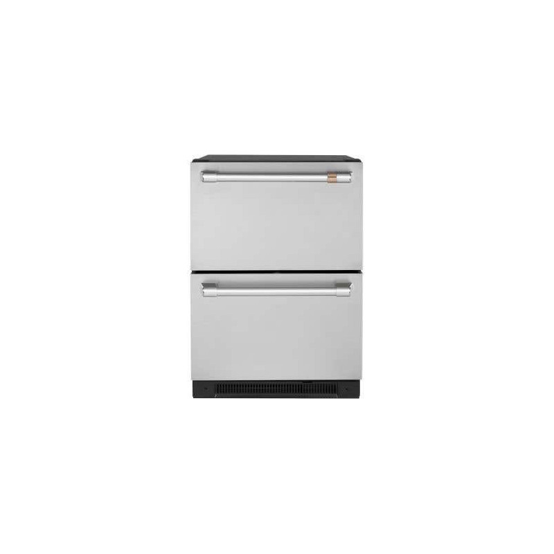 Tiroir réfrigérant double, encastrable sous comptoir, 5.7 pi. cu. 24 po., inox GE Café CDE06RP2NS1