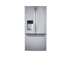 French Door Refrigerator, 33", External Ice and Water Dispenser, 17.5 cu. ft., Stainless Steel, GE Profile PYE18HYRKFS