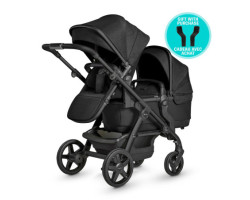 Wave Double Stroller + Car Seat Adapter - Onyx