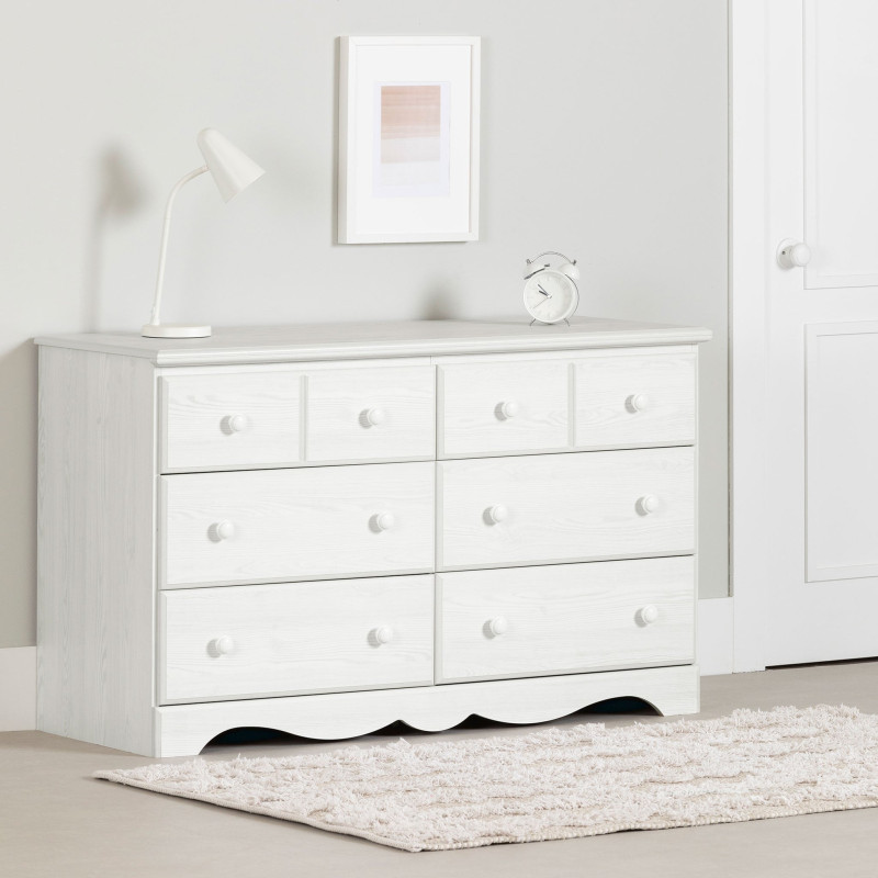 6-drawer desk - Summer Breeze White pine