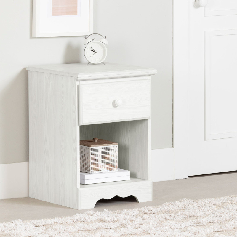 1-drawer bedside table - Summer Breeze White pine