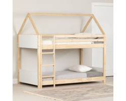 House Bed Bunk Beds - Sweedi White and Natural