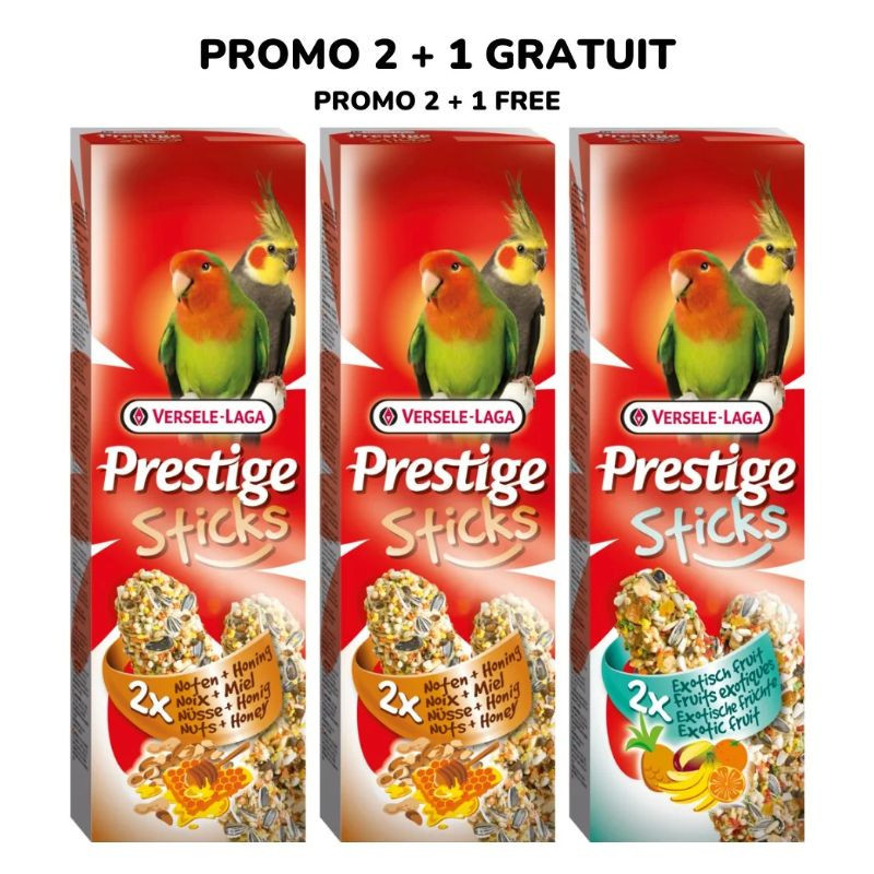 Trio 2+1 Bâtonnets Prestige Sticks pour Petit Perroquet 6 x 70g – Versele-Laga