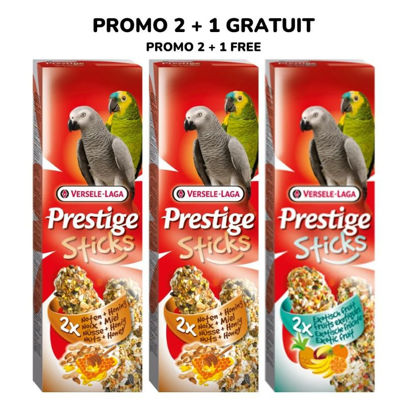 Trio 2+1 Bâtonnets Prestige Sticks pour Perroquet 6 x 70g – Versele-Laga