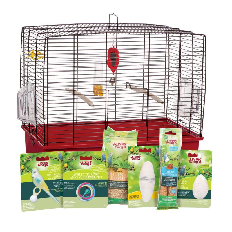 Cage équipée de luxe pour perruches ondulées – Living World