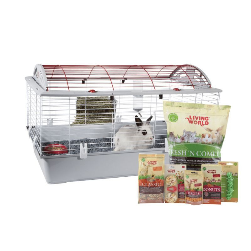 Grande cage équipée de luxe pour lapin – Living World