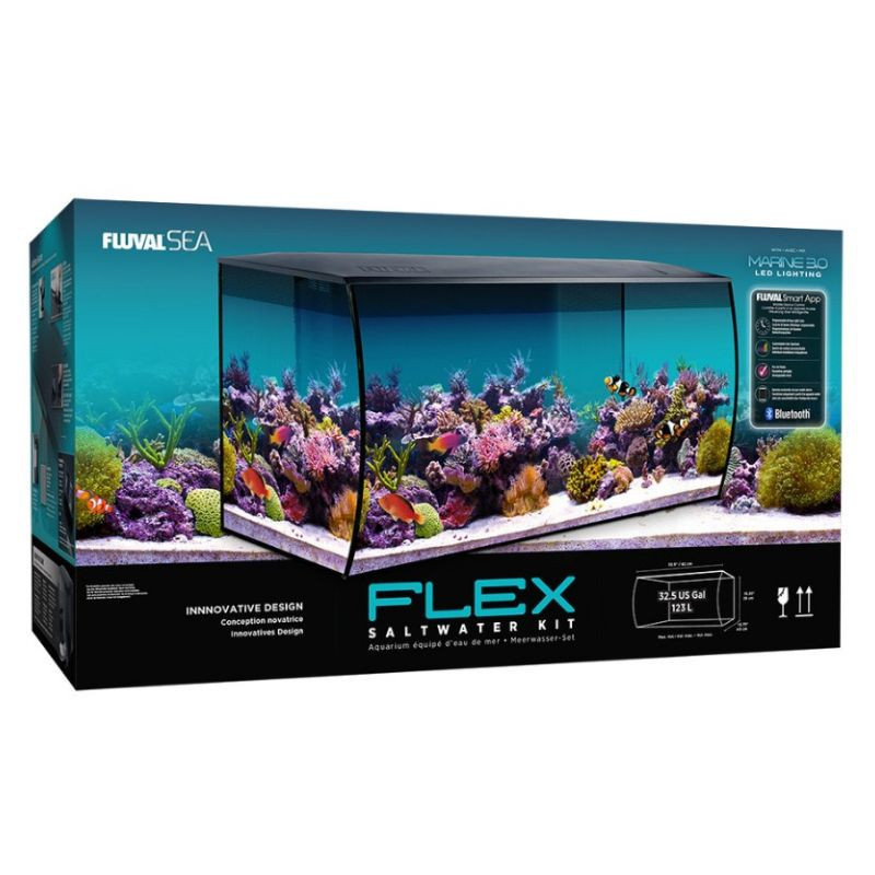 Aquarium équipé Flex Fluval Sea d’eau de mer, noir, 123 L (32,5 gal US)