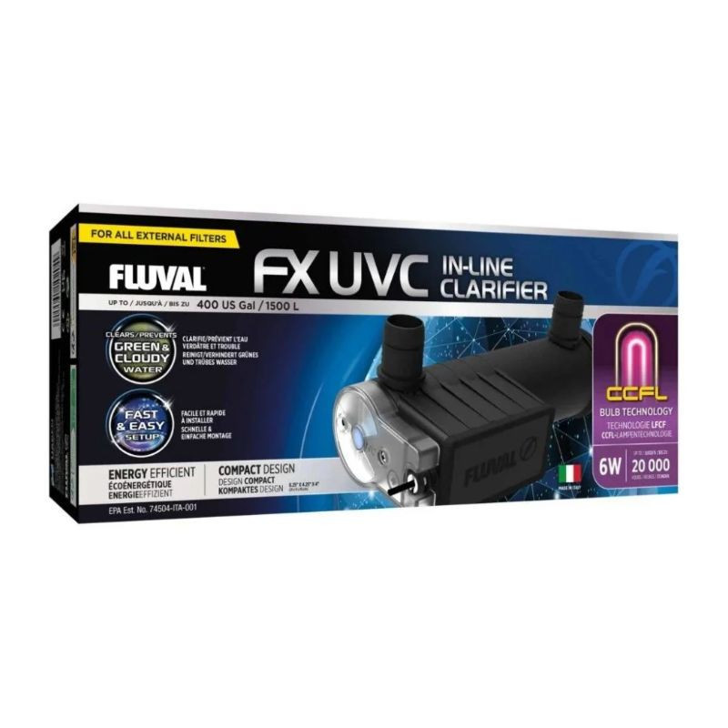 Clarificateur UVC Fluval FX pour filtre, jusqu’à 1500 L (400 gal US)