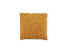 Coussin  Sherpa ocre  effet...