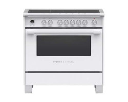 Cuisinière à Induction de 36 po. Fisher and Paykel 4.6 pi.cu avec 5 éléments  en Blanc OR36SCI6W1