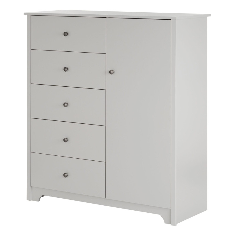 5-drawer door chest of drawers - Vito Light gray