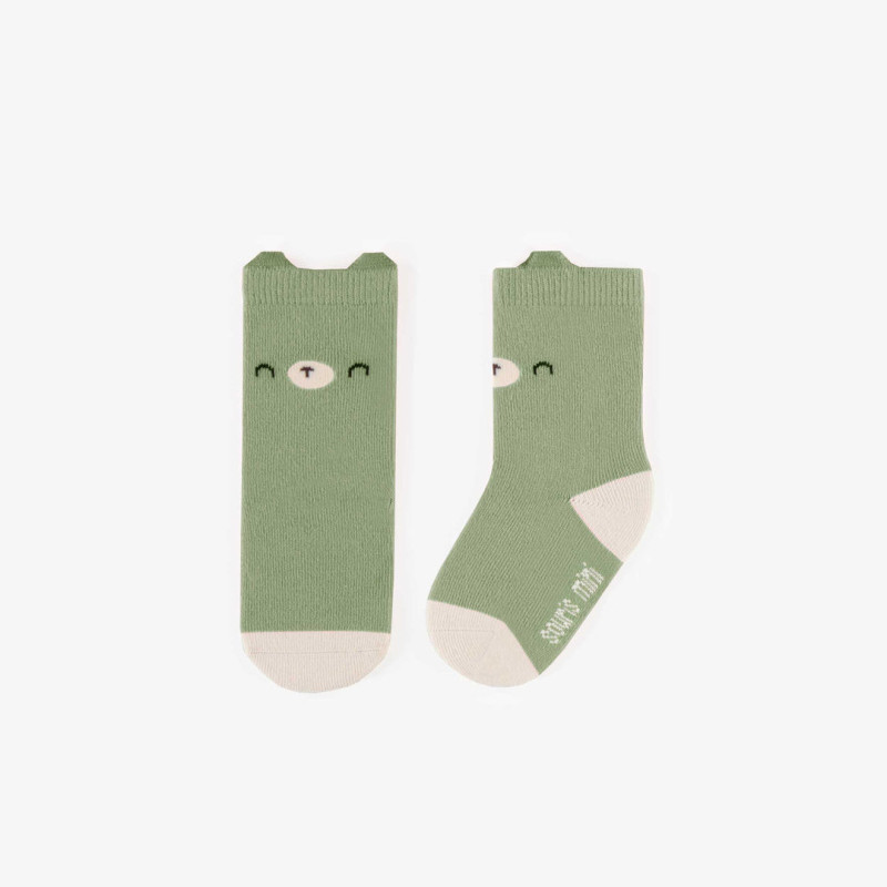 Green stretchy socks, newborn