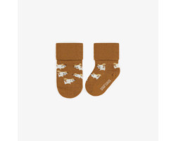 Brown stretch socks with dogs, newborn