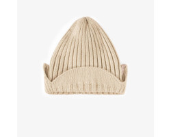 Cream knitted toque with...