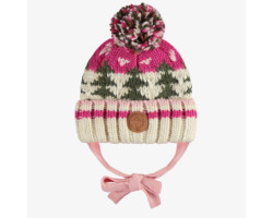 Pink and cream toque with a...