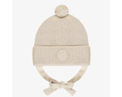 Cream knitted toque, baby