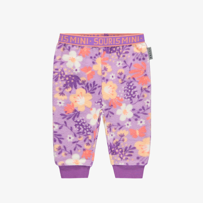 Floral purple fleece pant, baby