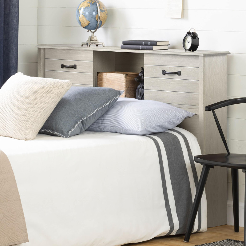 Bookcase Double Headboard - Ulysses Winter Oak