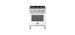 Dual energy range, 30 in, 5 burners, electric oven, white, Bertazzoni MAS305DFMBIV