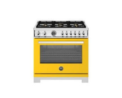 Cusinière Professionel Bi-Énergie 36'' Jaune Bertazzoni Professionel-PRO366BCFEPGIT