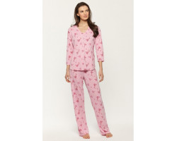 Claudel Lingerie Pyjama - FEUILLES ROSES