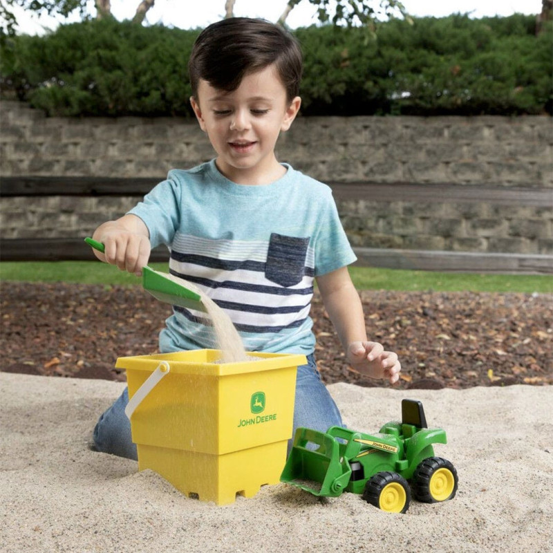 Bucket with Excavator and John Deere Truck