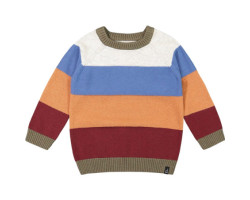 Striped knit raglan sweater...