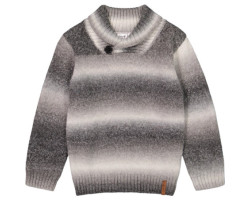 Gray gradient knit sweater with shawl collar - Little Boy