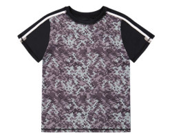 Pixelated gray short-sleeved athletic top - Big Boy