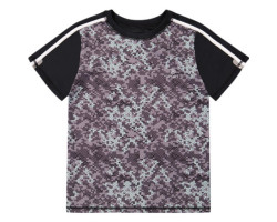 Pixelated gray short-sleeved athletic top - Little Boy