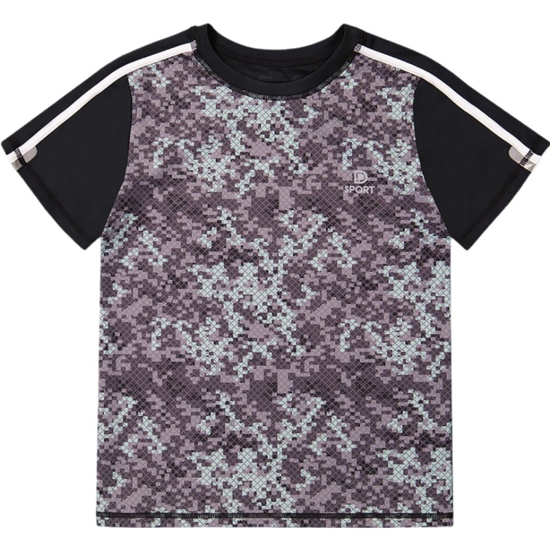 Pixelated gray short-sleeved athletic top - Little Boy