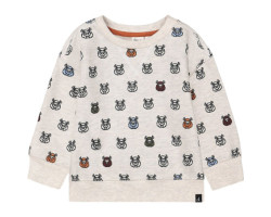 Fleece sweater with bison print - Big Boy