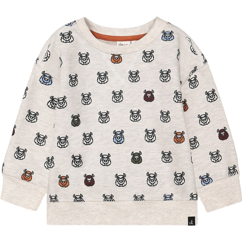 Fleece sweater with bison print - Big Boy