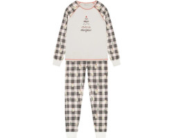 Deux par Deux Pyjama de Noël familial deux pièces en coton biologique avec imprimé ours polaire - Femme