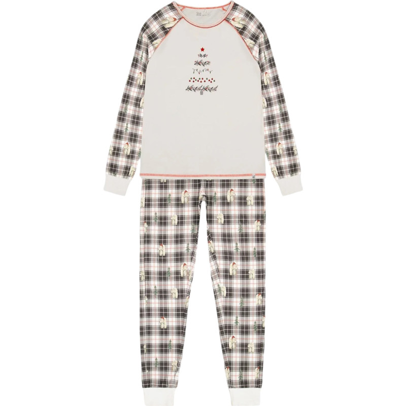 Two-Piece Organic Cotton Family Christmas Pajamas with Polar Bear Print - Women's