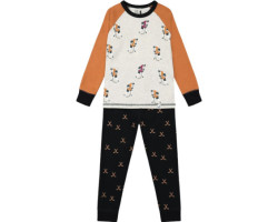 Two-piece organic cotton pajamas with hockey player print - Big Boys