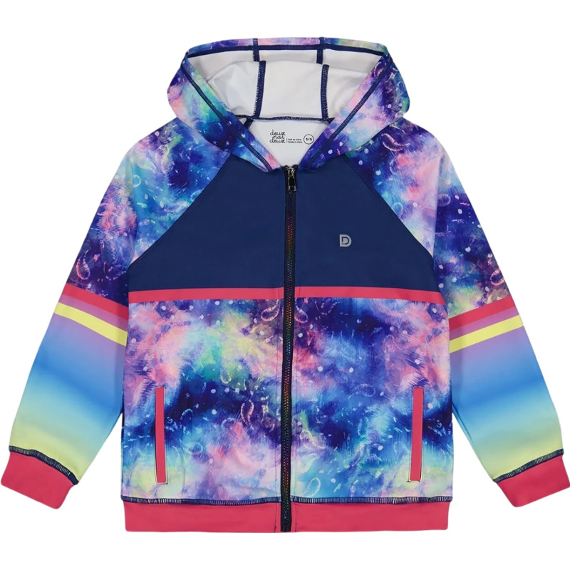 Multicolor Tie-Dye Full-Zip Athletic Hoodie - Big Girls