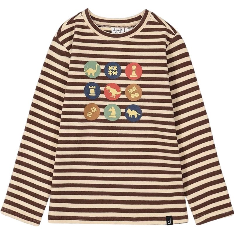 Super soft brushed jersey striped T-shirt with print - Toddler Boys